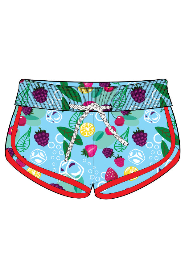 FRT010-Girls Tactel Beach Shorts - Fruits Mood - CAPRI LIFESTYLE READY MADE GARMENTS TRADING L.L.C