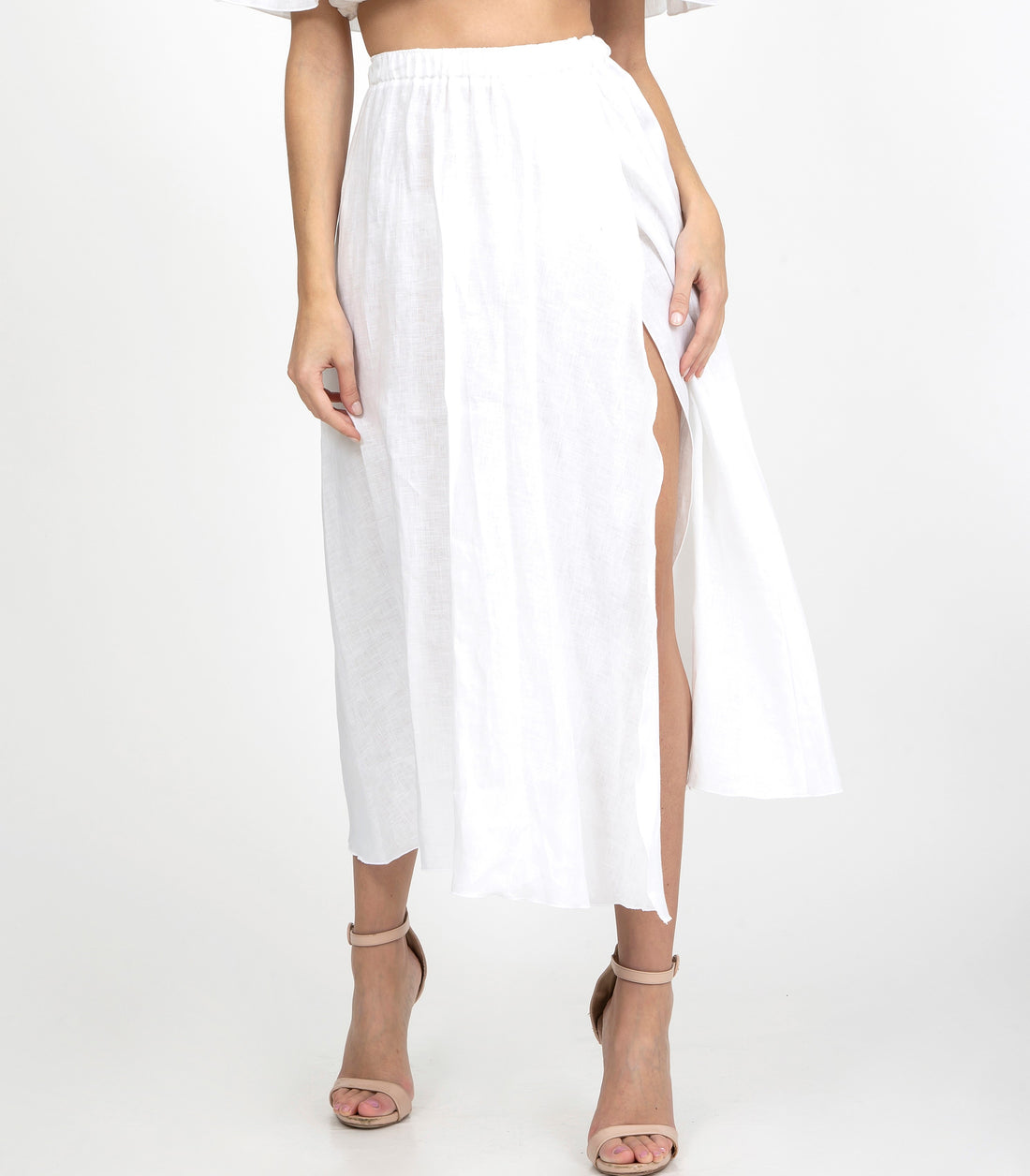 Plain Long Linen Skirt