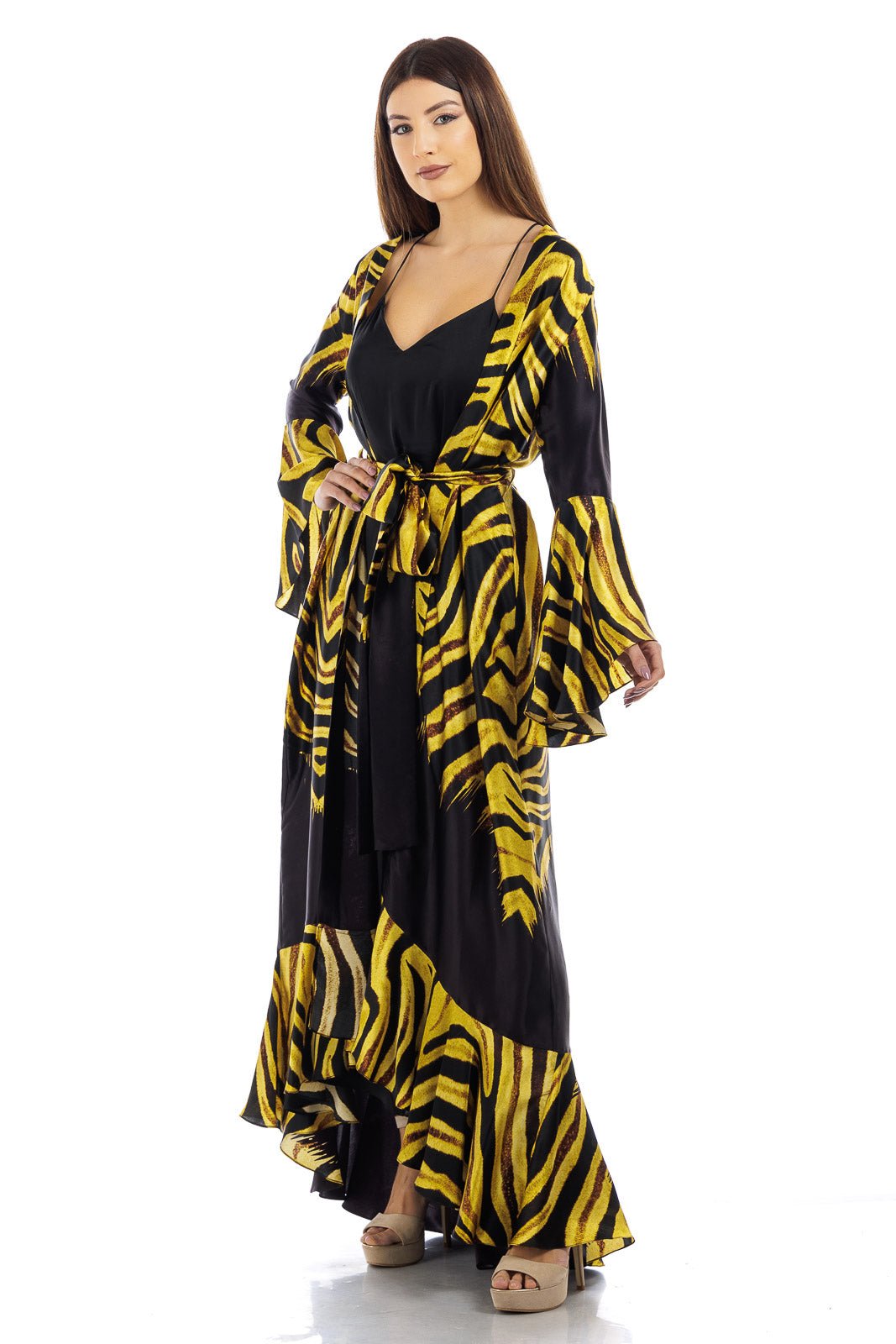 Animalier Silk Kaftan Coverup