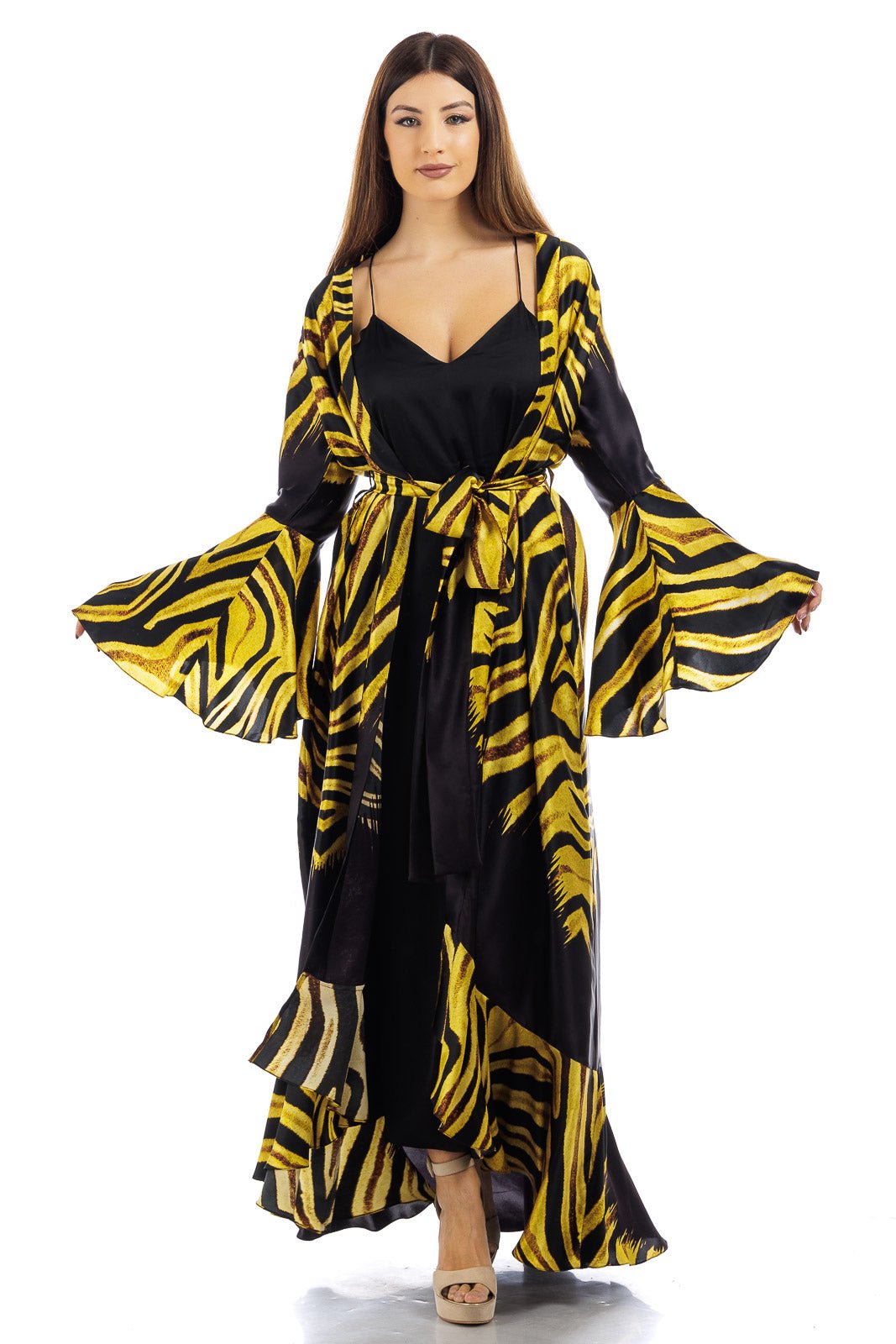 Animalier Silk Kaftan Coverup