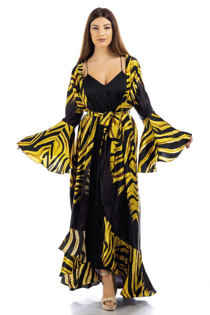 Animalier Silk Kaftan Coverup