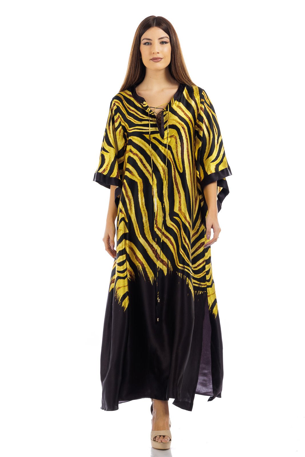 Kaftano in seta animalier