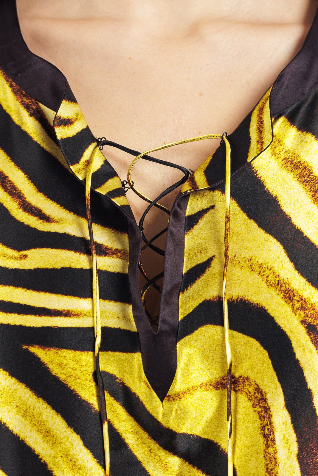 Kaftano in seta animalier