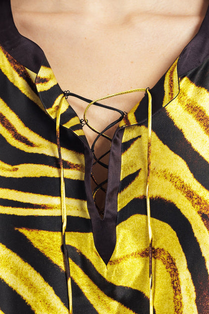 Kaftano in seta animalier