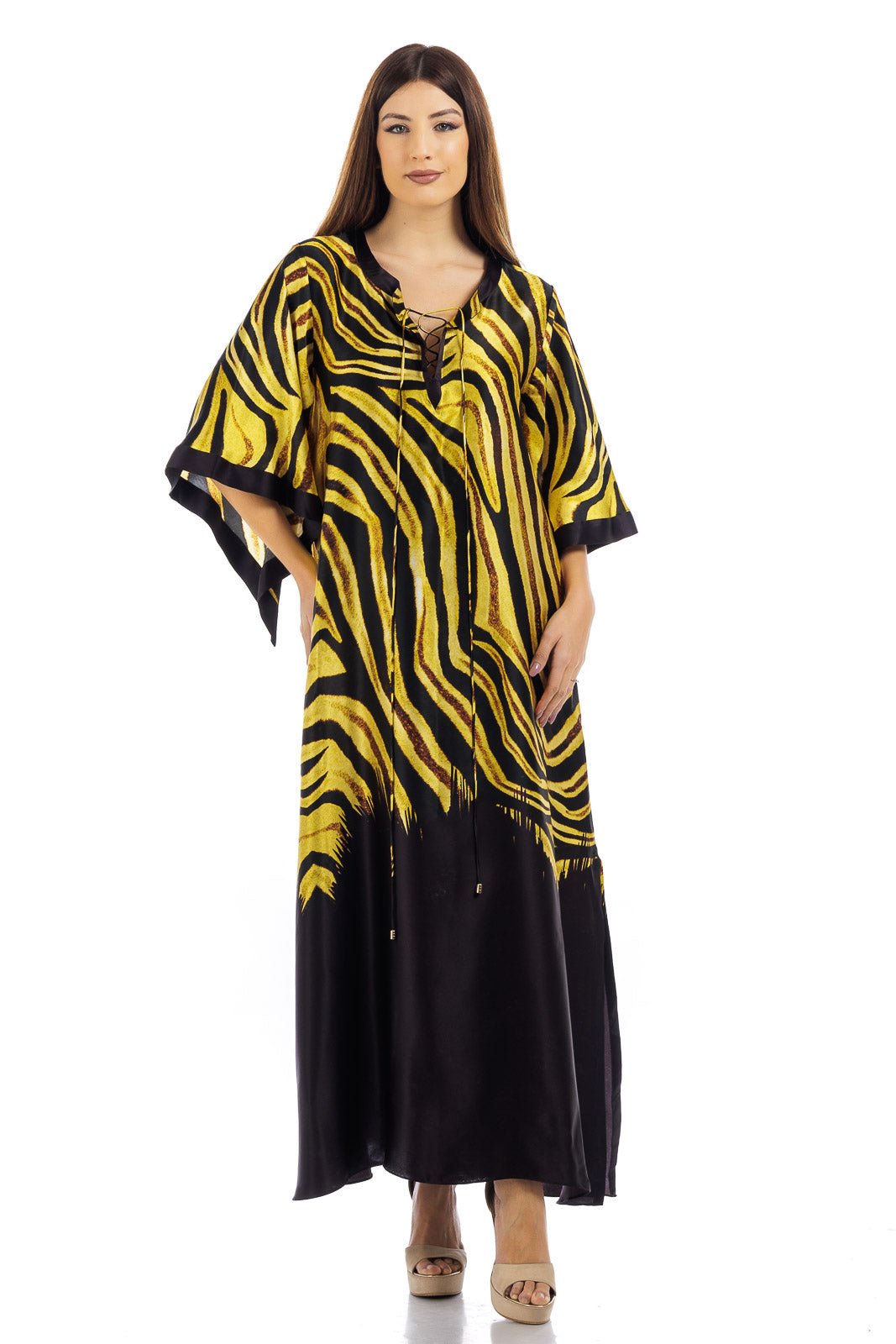 Kaftano in seta animalier