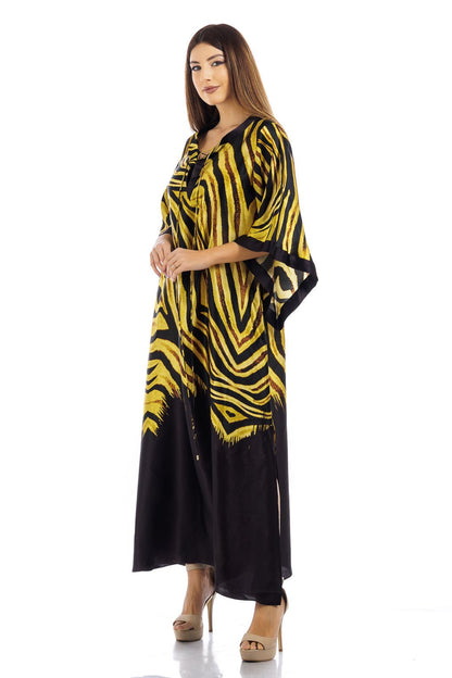 Kaftano in seta animalier