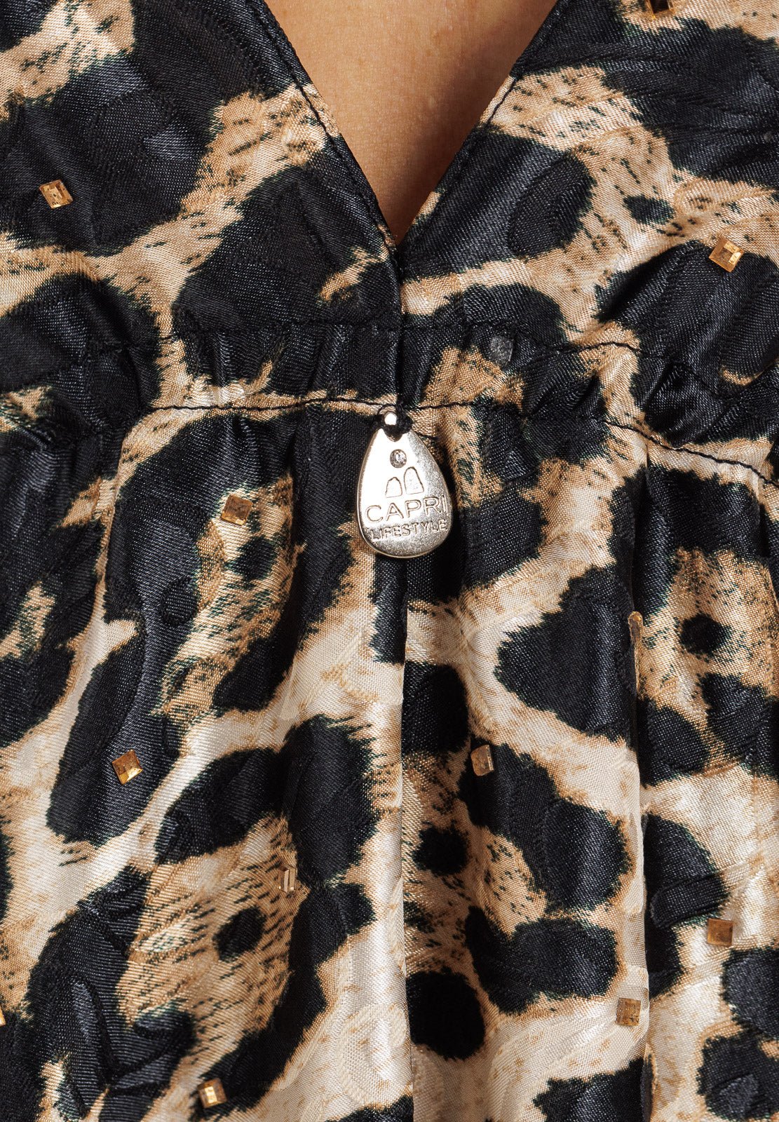 Animalier Silk Rhinestone Dress