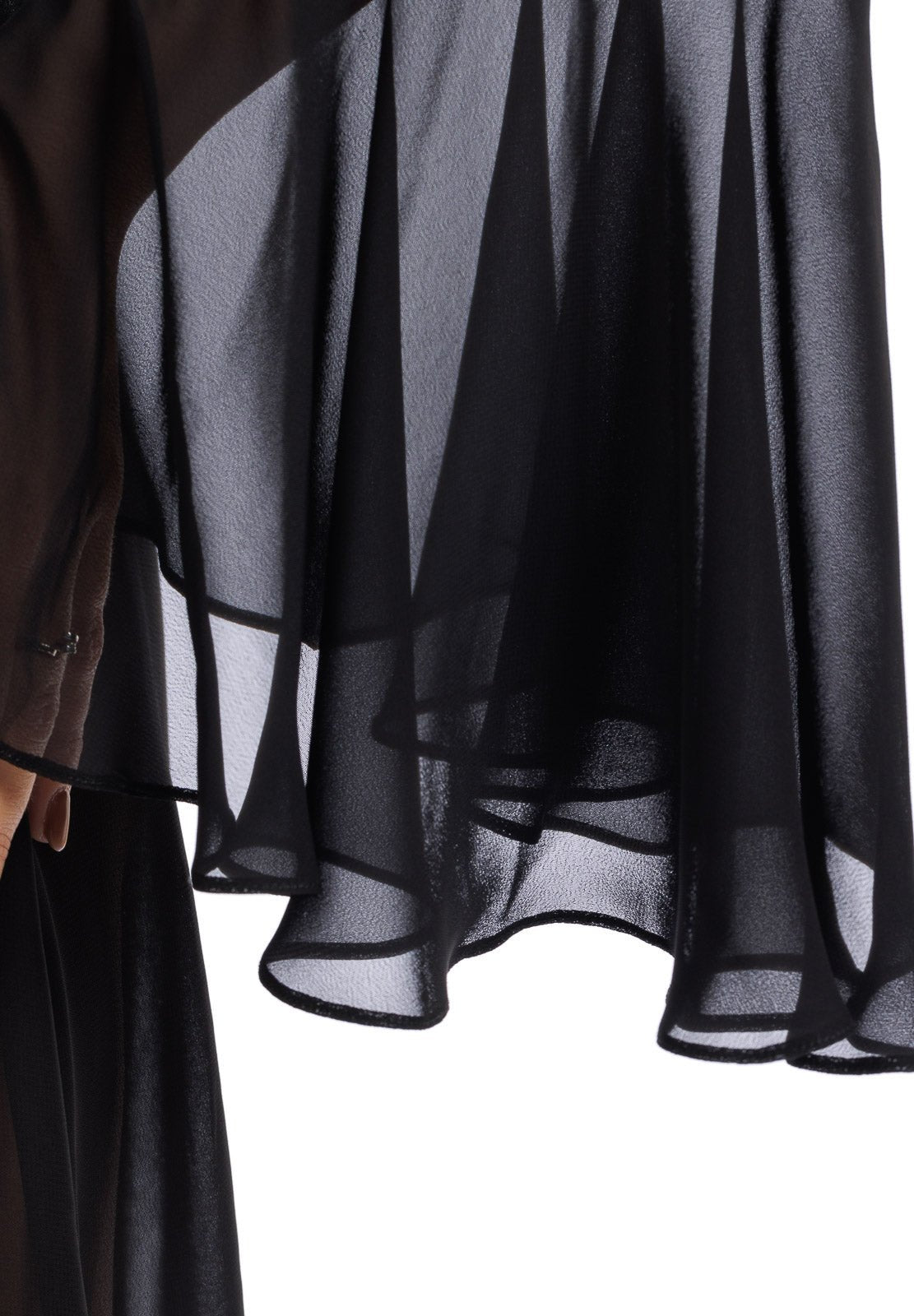 Abito in chiffon con bordo in pizzo