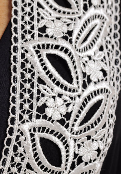 Abito in chiffon con bordo in pizzo