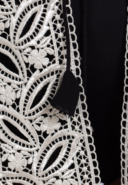 Abito in chiffon con bordo in pizzo