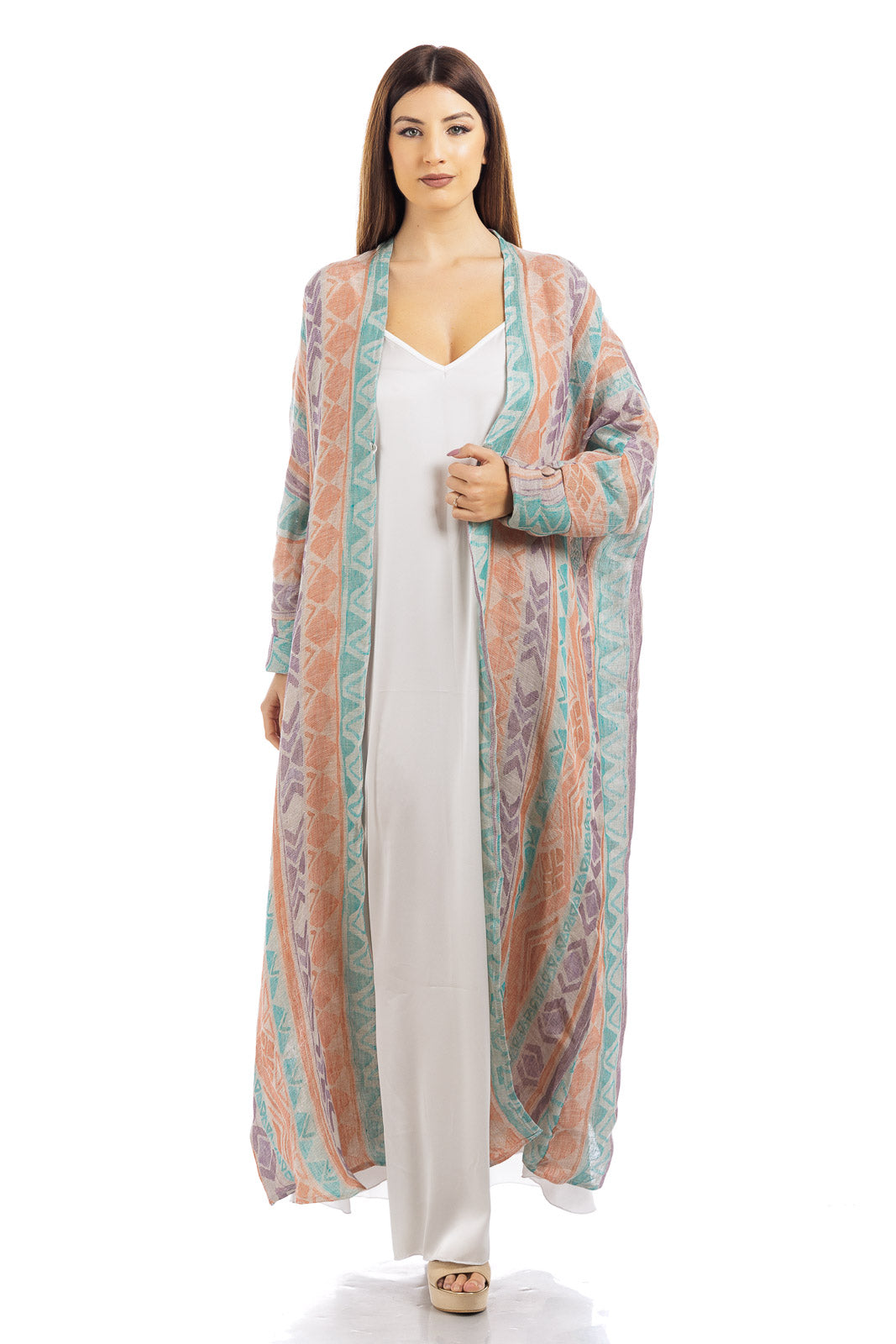 Multi Color Linen Abaya