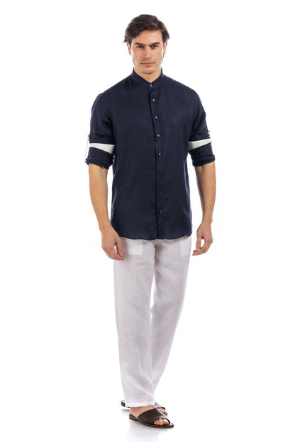 Contrast Linen Shirt