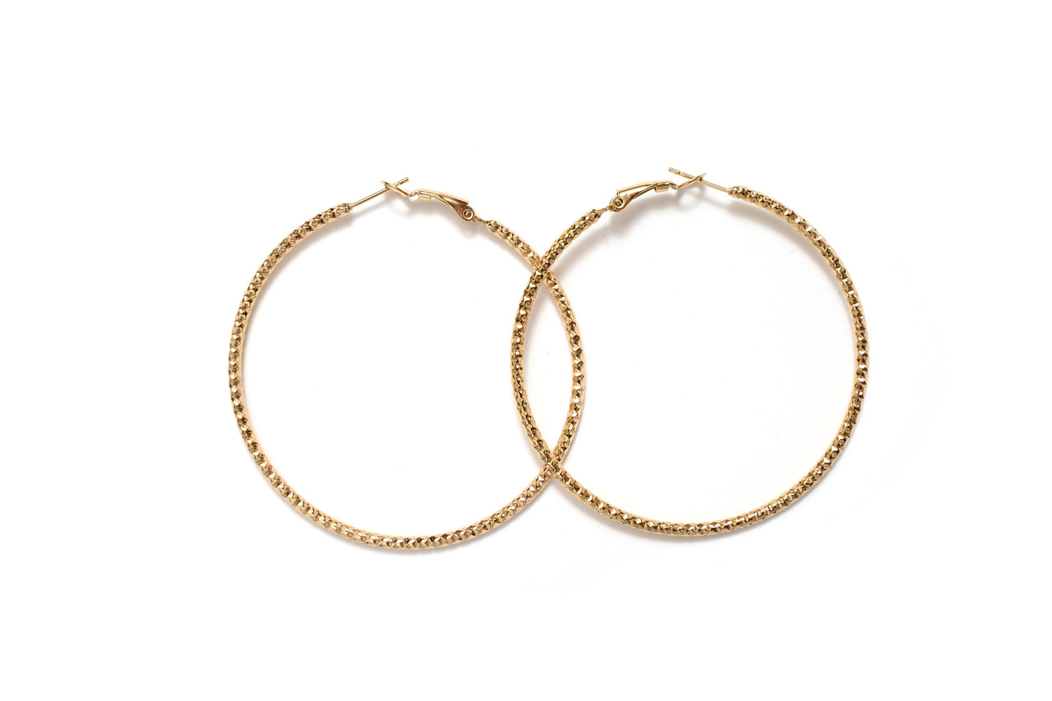Diamond Cut Hoop Earrings