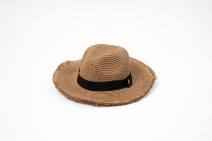 Fedora Straw Hat with Frill Edges
