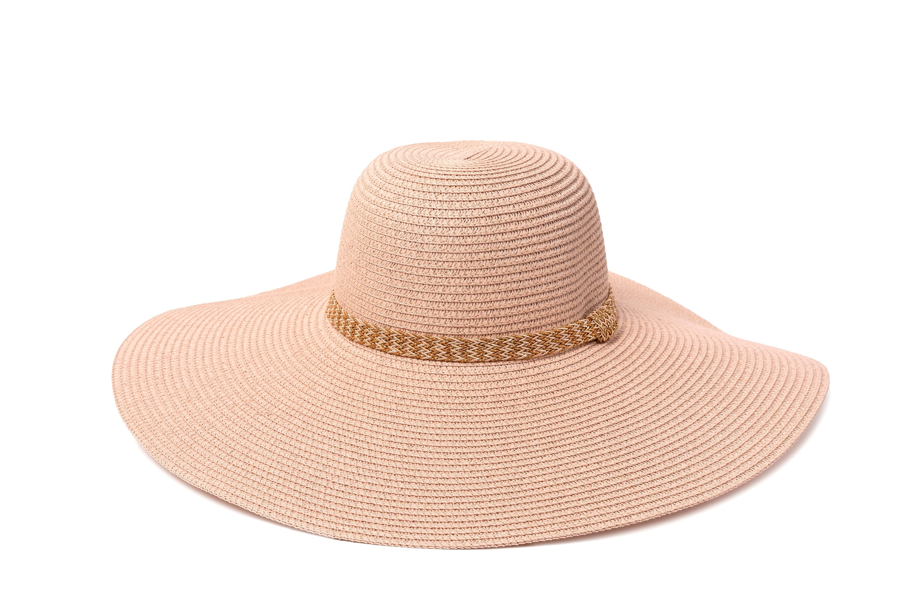 Floppy Straw Hat with Belt