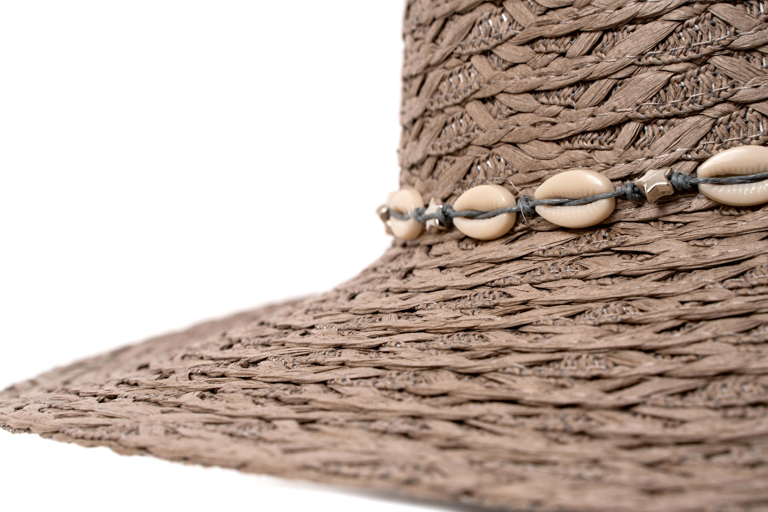 Floppy Straw Hat with Shells