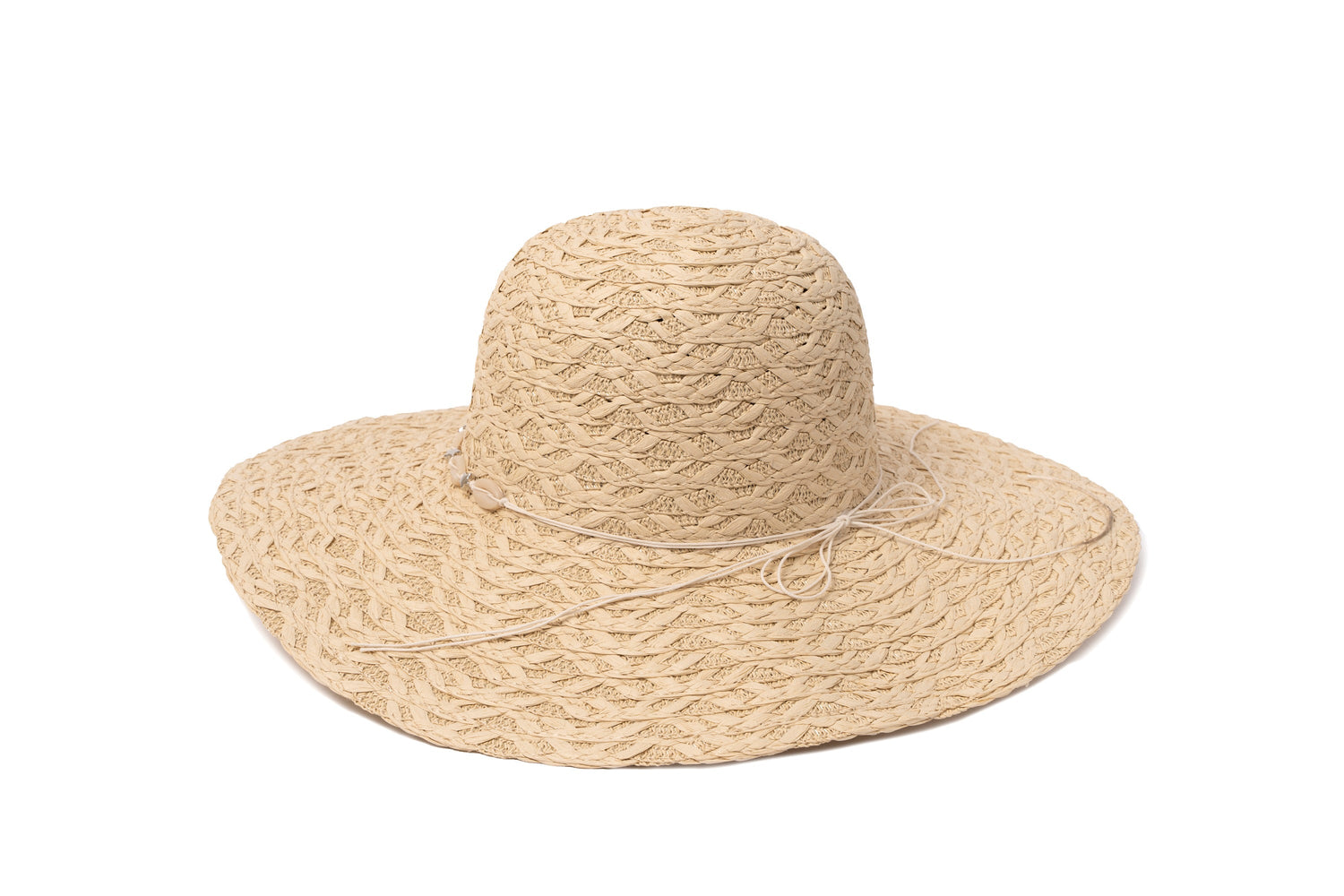 Floppy Straw Hat with Shells