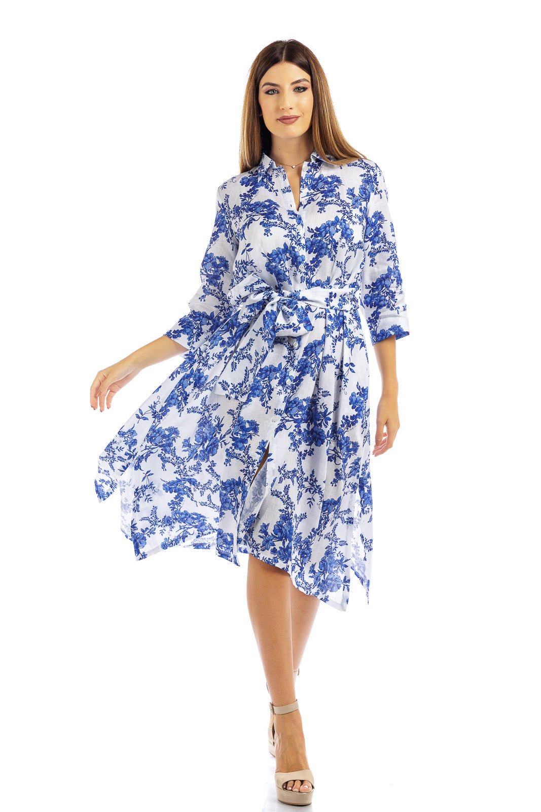 Flowery Flowy Linen Dress - - by CAPRI LIFESTYLE CAPRI LIFESTYLE Flowery Flowy Linen Dress - - by CAPRI LIFESTYLE CAPRI LIFESTYLE
