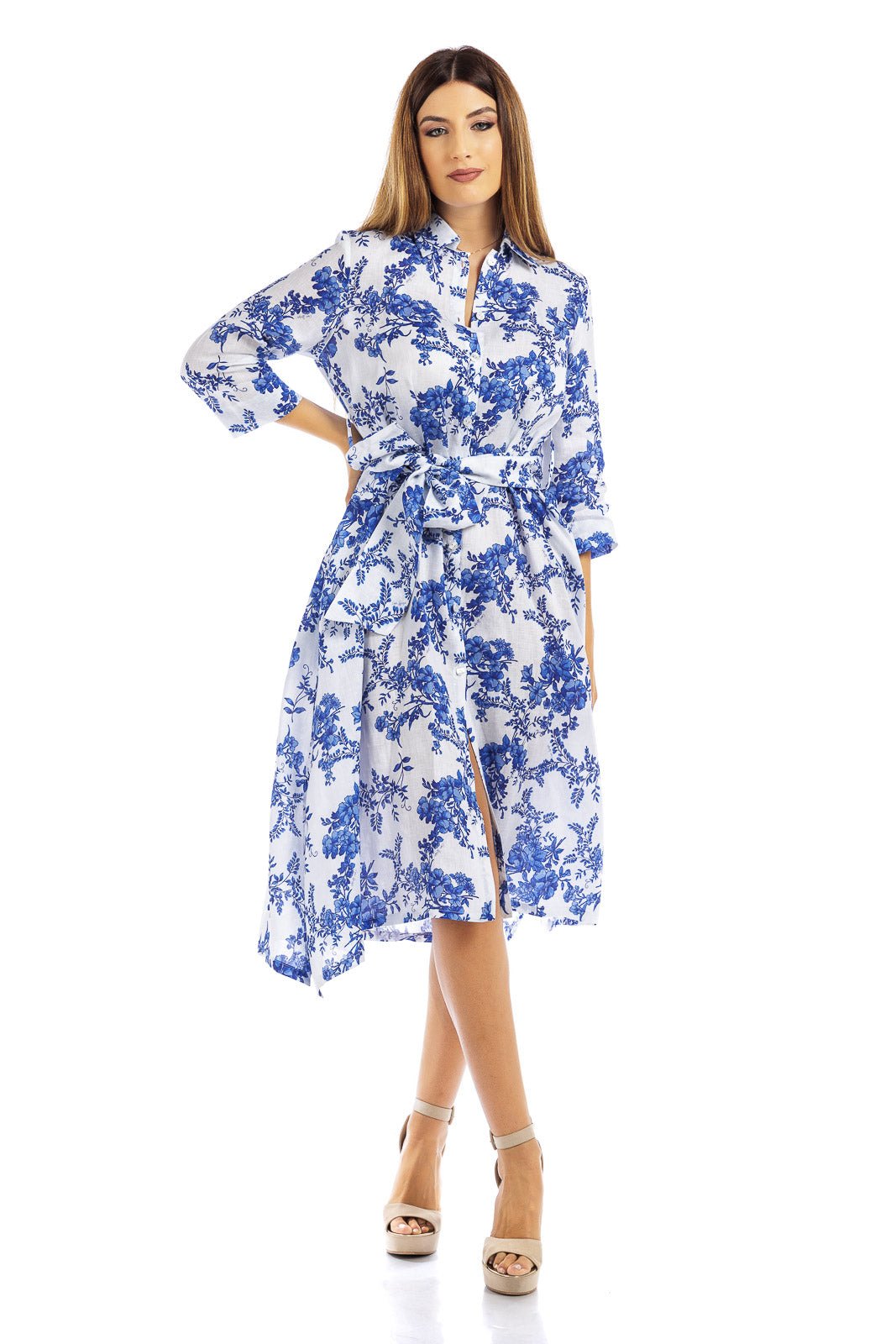 Flowery Flowy Linen Dress