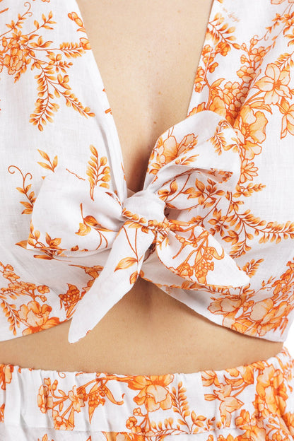 Flowery Linen Blouse