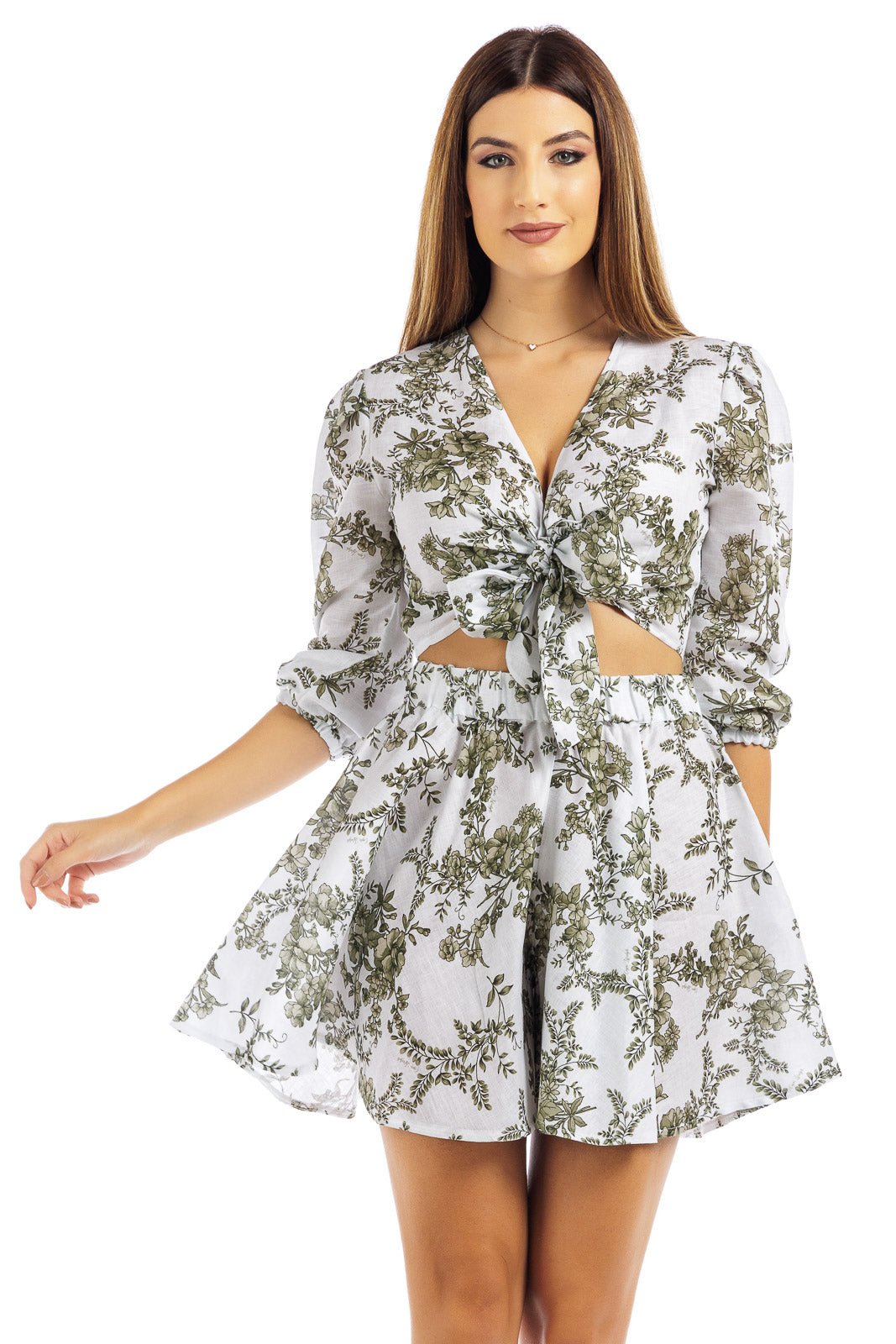 Flowery Linen Blouse