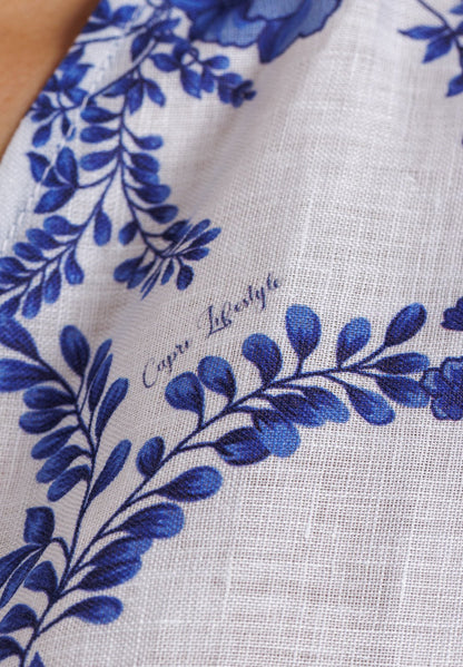 Flowery Linen Blouse