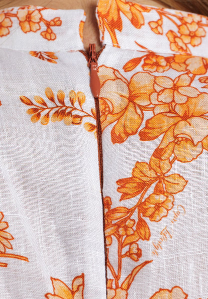 Flowery Linen Dress