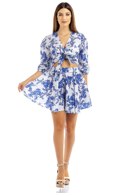 Flowery Linen Flowy Short