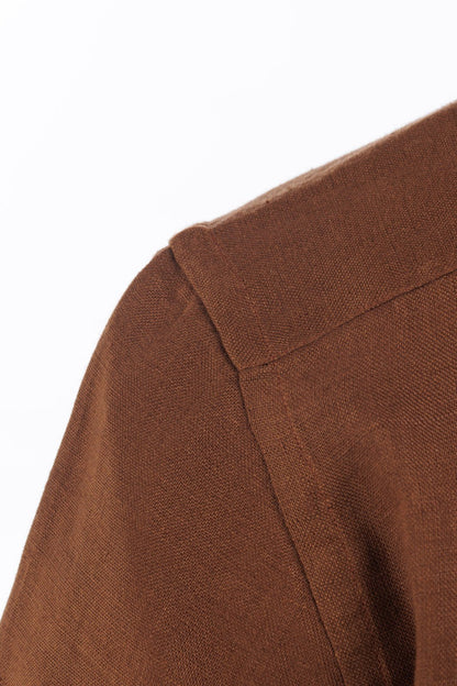 Camicia in lino con bottoni a metà spacco