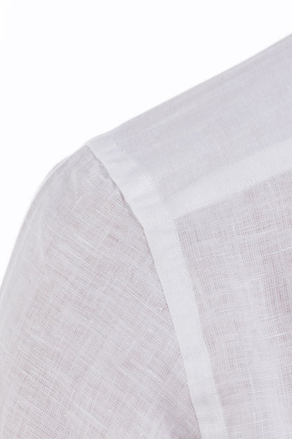 Camicia in lino con bottoni a metà spacco