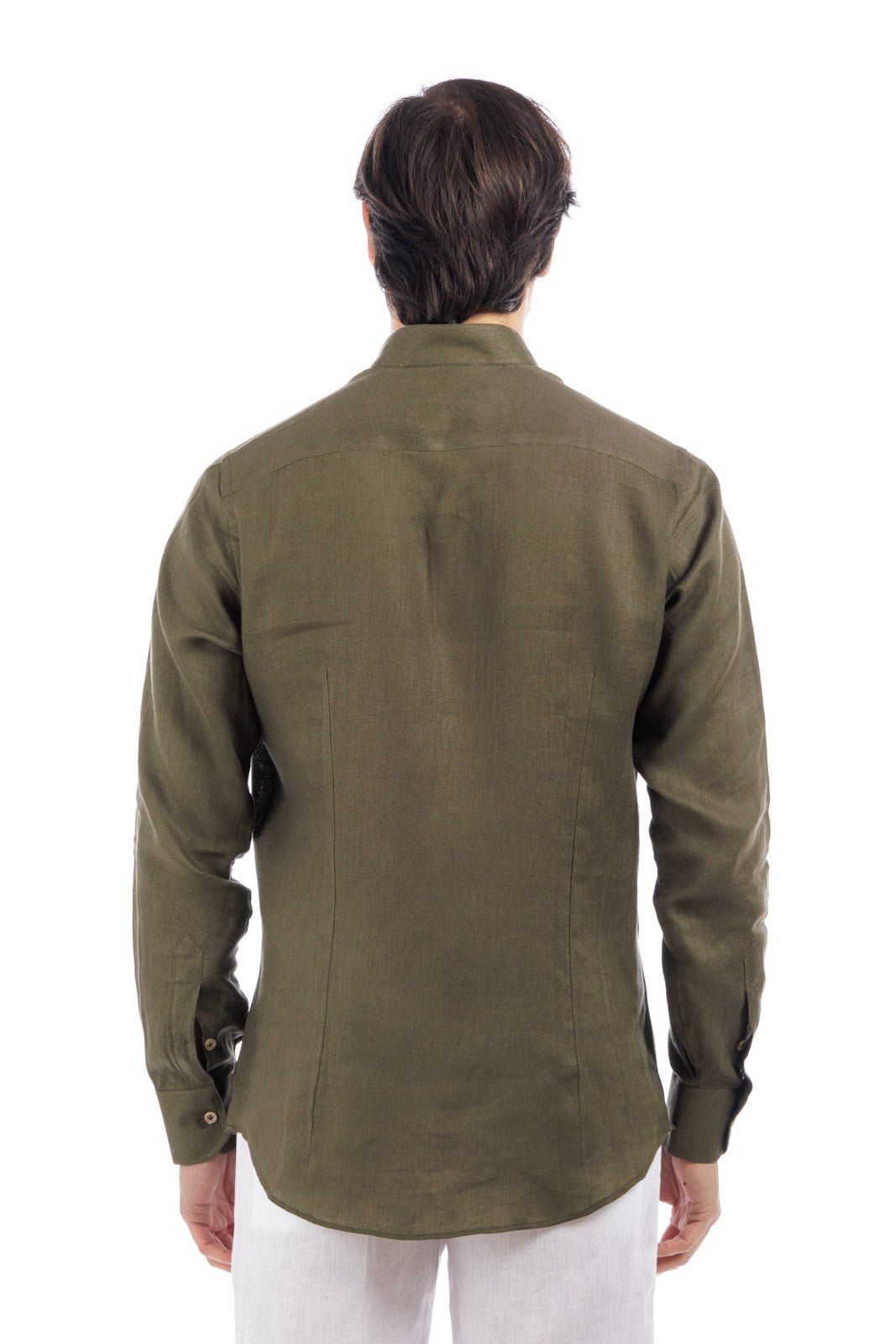 Korean Collar Linen Shirt