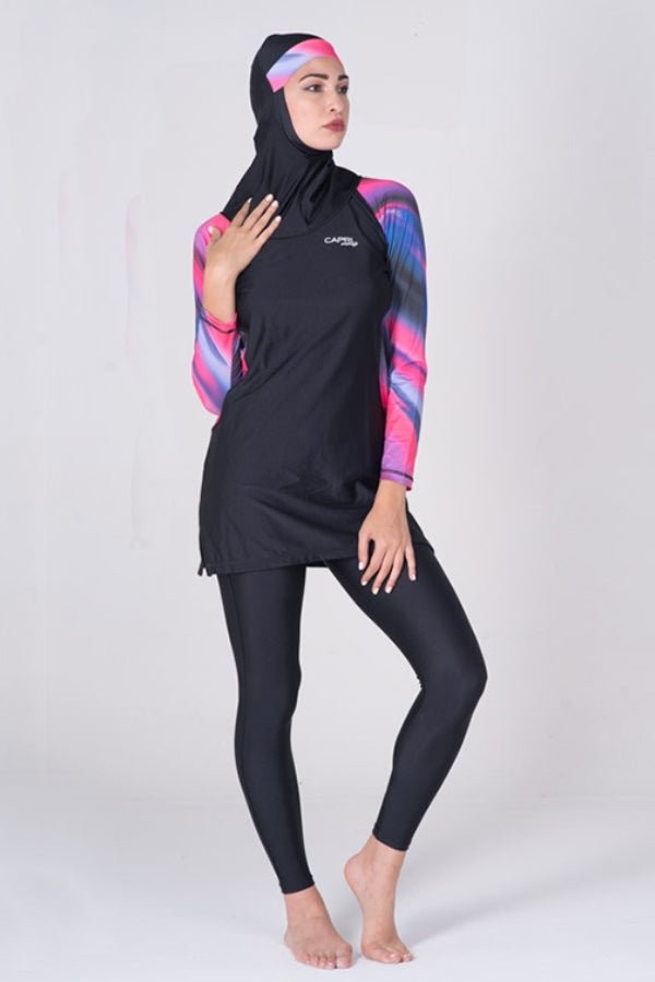 LBK17 - Women Fantasy Burkini with Tight Leggings &amp; Head Cover - Burkini - by CAPRI LIFESTYLE