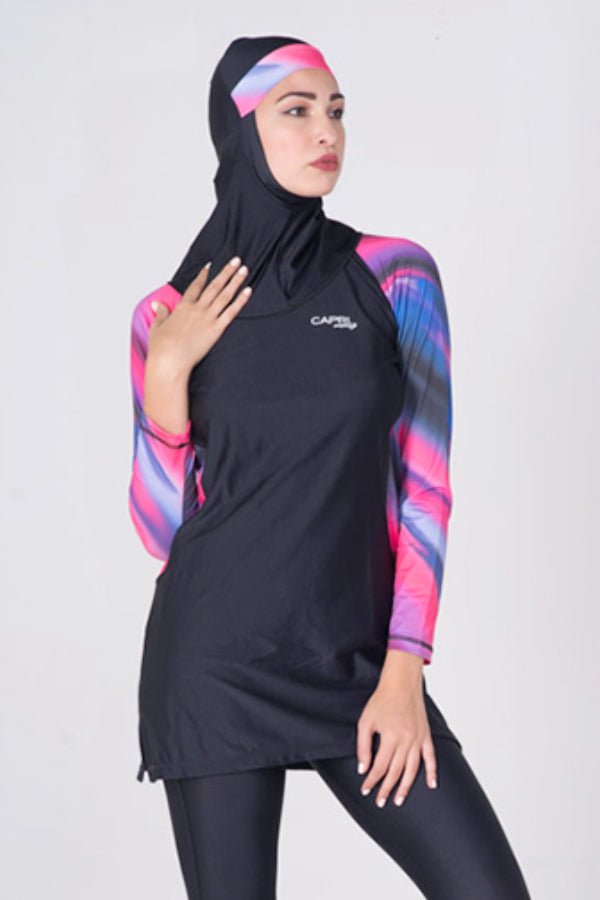 LBK17 - Women Fantasy Burkini with Tight Leggings &amp; Head Cover - Burkini - by CAPRI LIFESTYLE