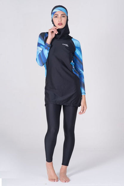 LBK17 - Women Fantasy Burkini with Tight Leggings &amp; Head Cover - Burkini - by CAPRI LIFESTYLE