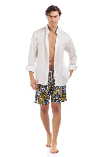 Leaf Printed Swim Shorts