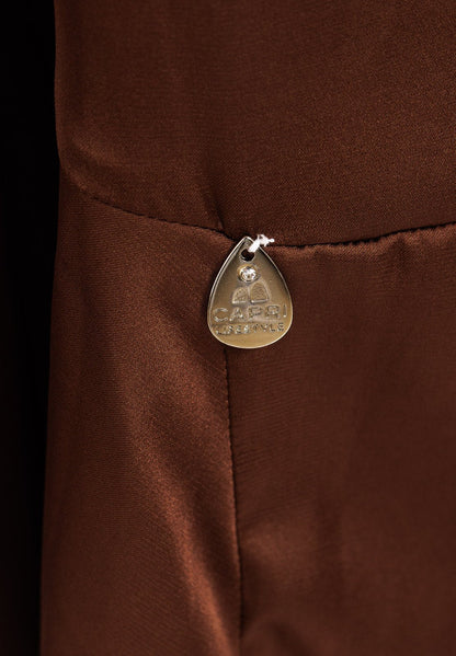 Abito lungo in seta tinta unita