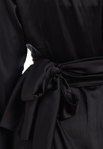 Abito lungo in seta tinta unita