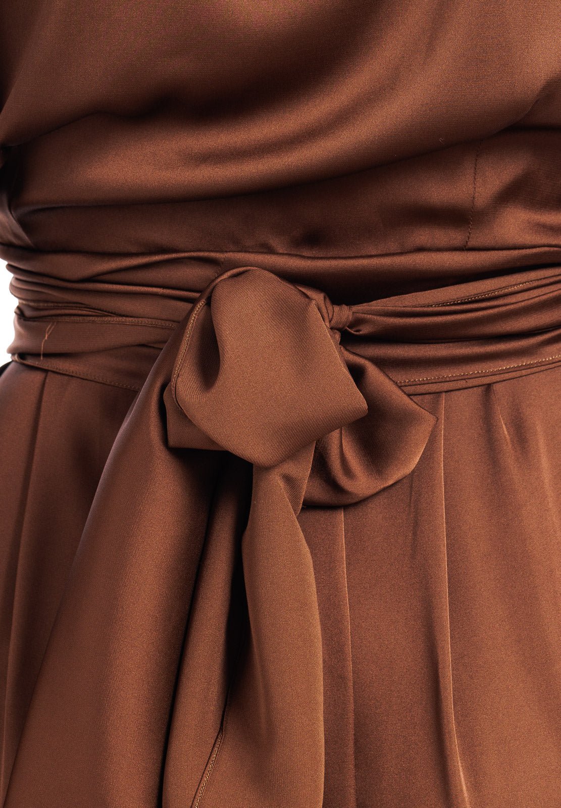 Abito lungo in seta tinta unita