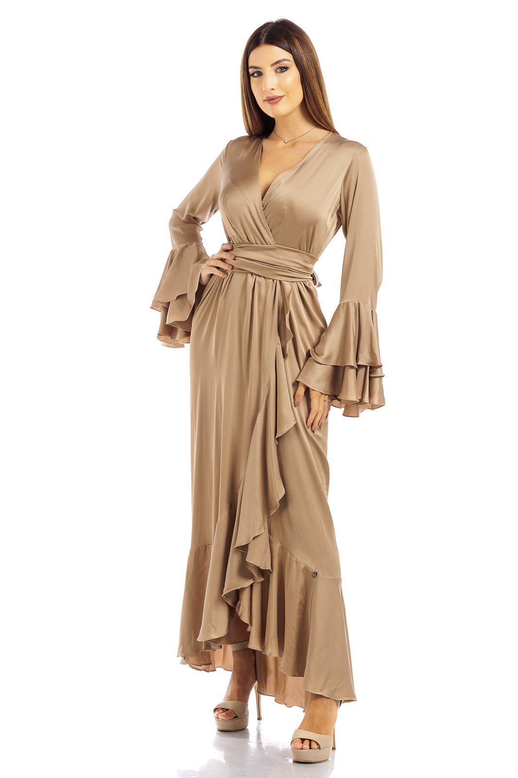Long Plain Silk Dress
