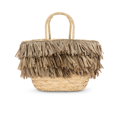 Oval-Shaped Rattan/Straw Handheld Bag