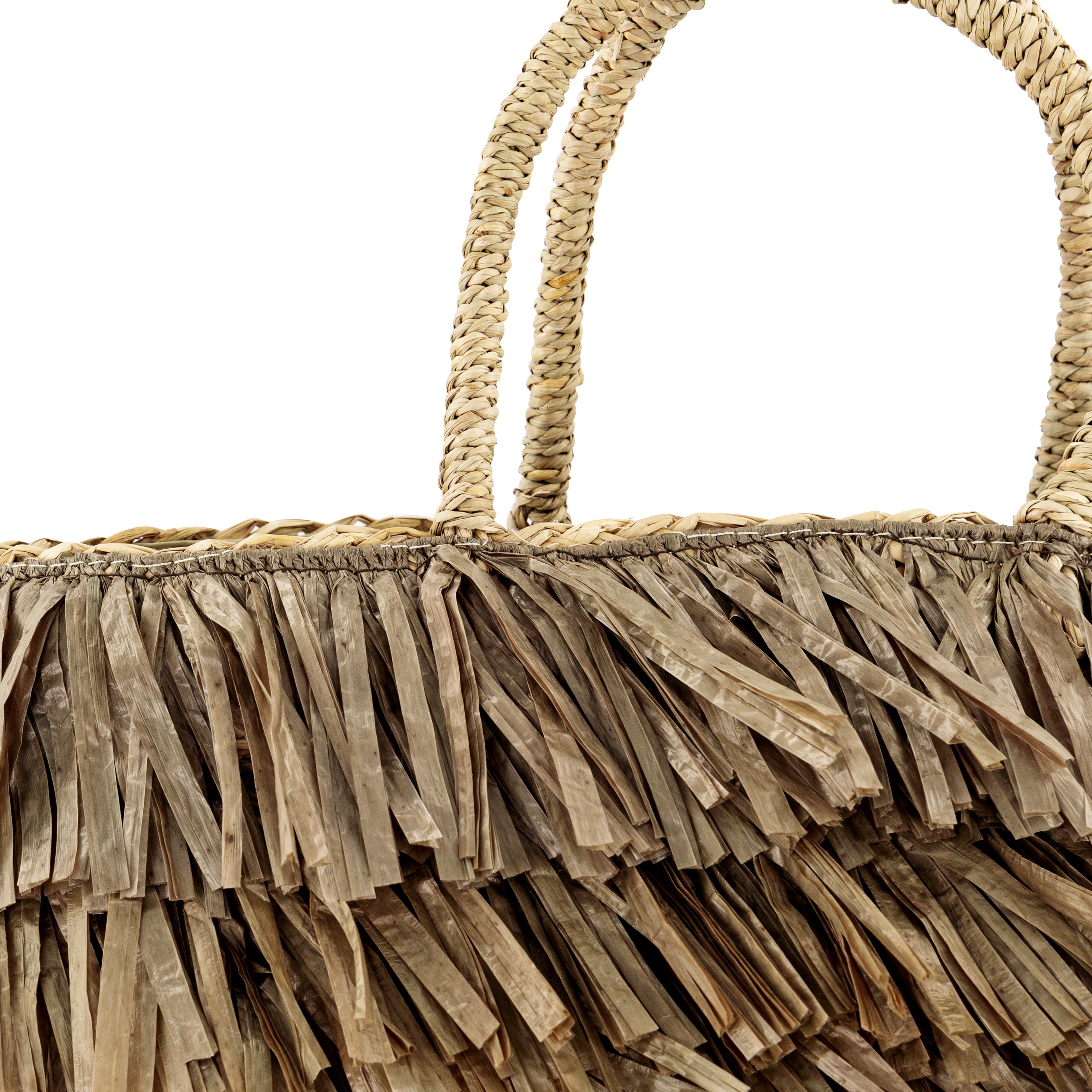 Oval-Shaped Rattan/Straw Handheld Bag