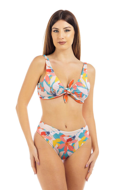 Bikini con scollo profondo pastello