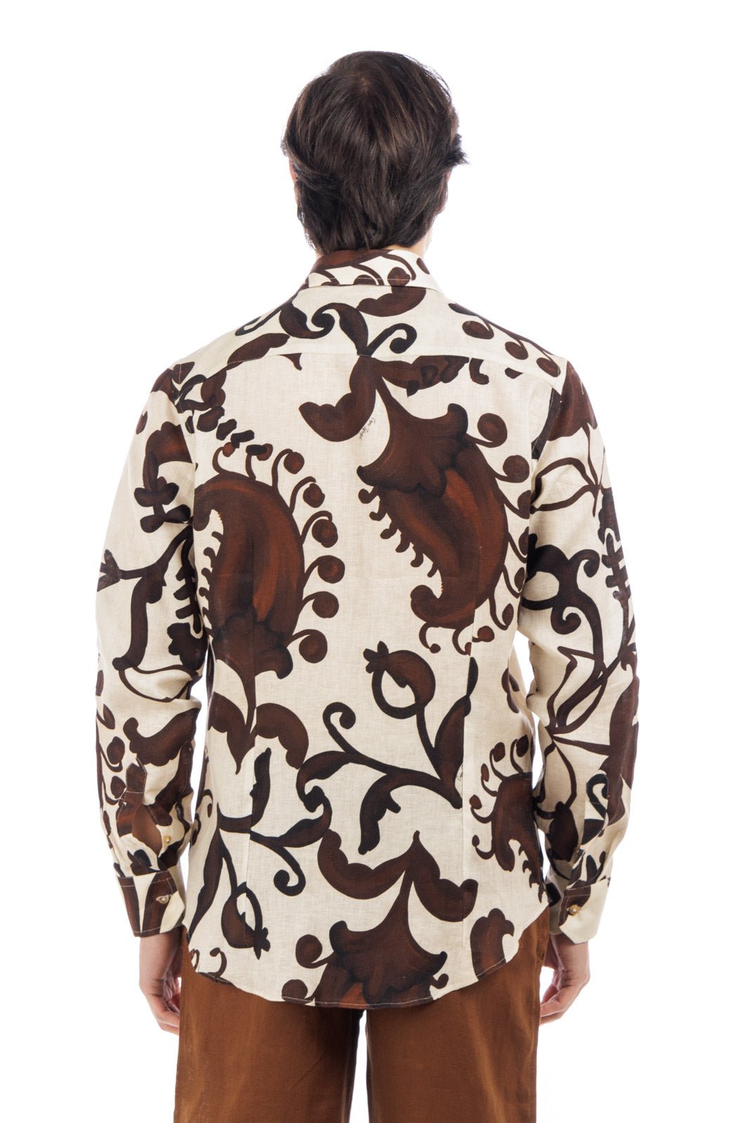 Pattern Full Button Linen Shirt