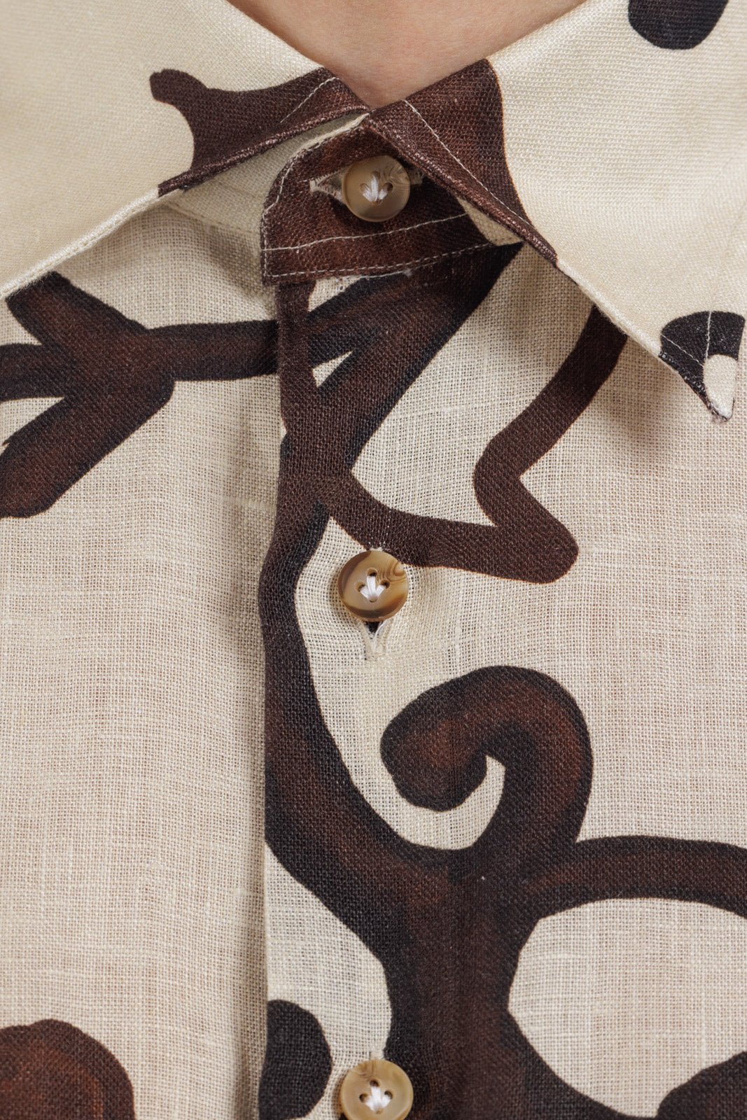 Pattern Full Button Linen Shirt