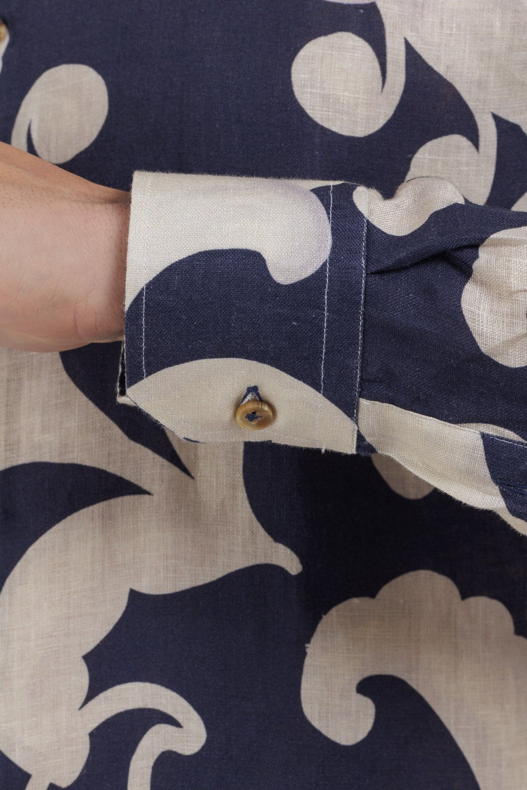 Pattern Full Button Linen Shirt