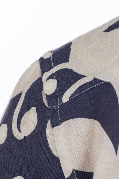 Pattern Full Button Linen Shirt