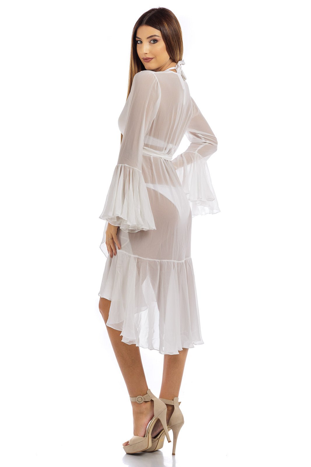 Plain Chiffon Wrap Coverup - Short