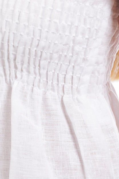 Plain Flowy Tube Strap Linen Dress