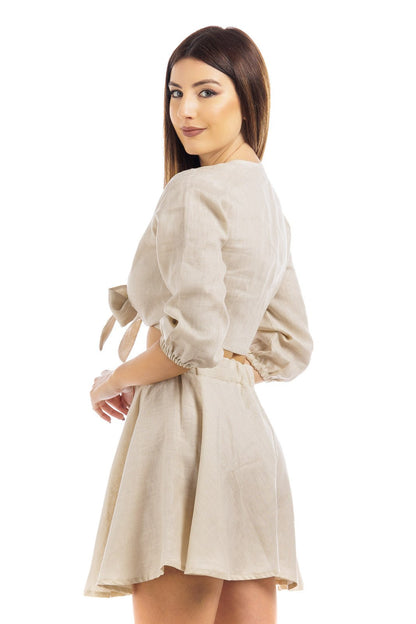 Plain Linen Flowy Short