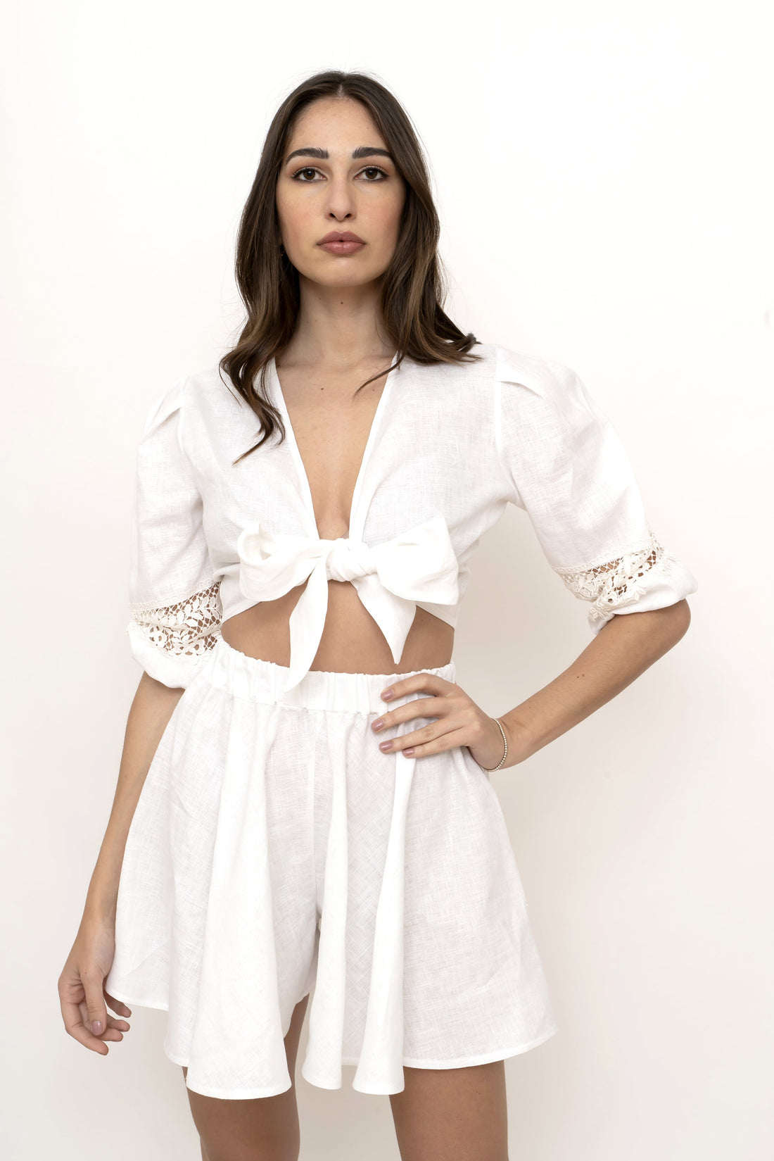 Plain Linen Flowy Short